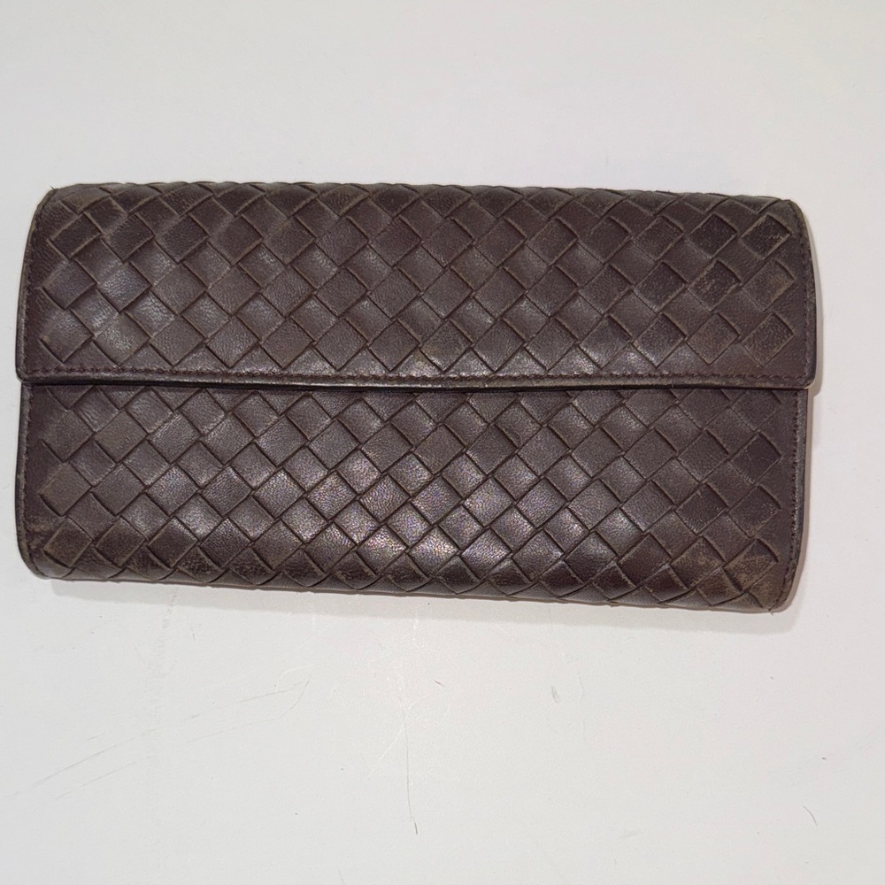 Bottega Veneta Brown Woven Wallet